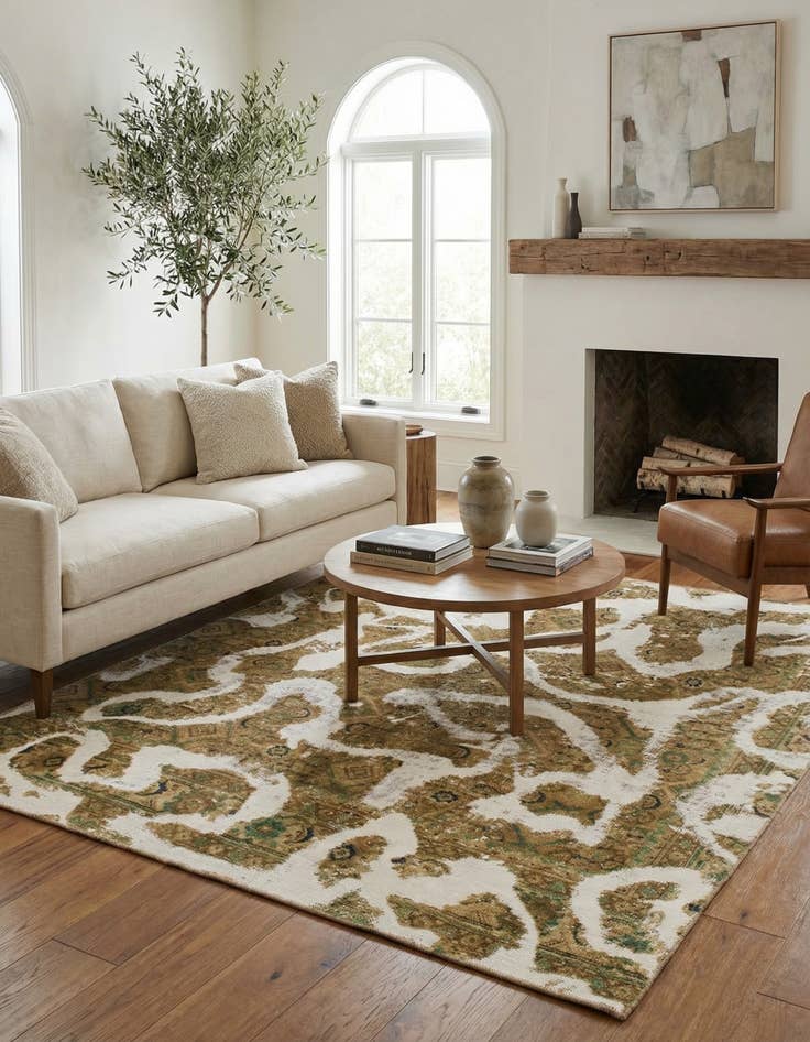 Detail image of 6' 10 x 7' 7  Hand Knotted Ultra Vintage Persian Wool Square Rug