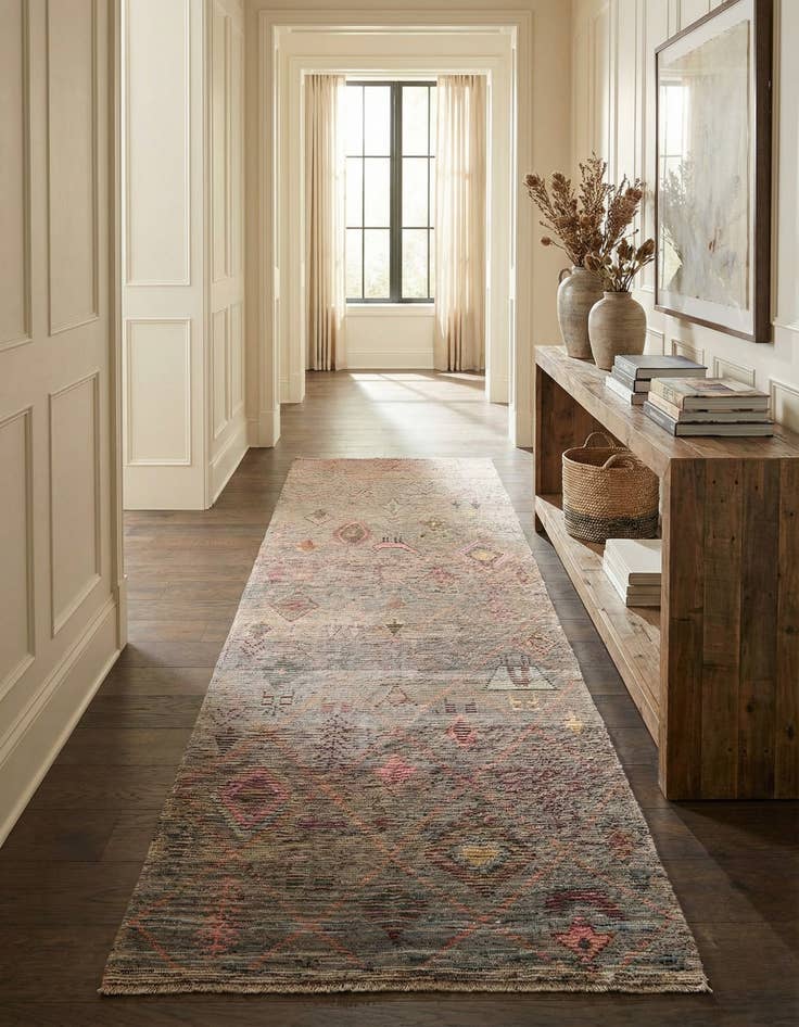 Detail image of 5' 3 x 15' 7  Hand Knotted Moroccan Wool Runner Rug