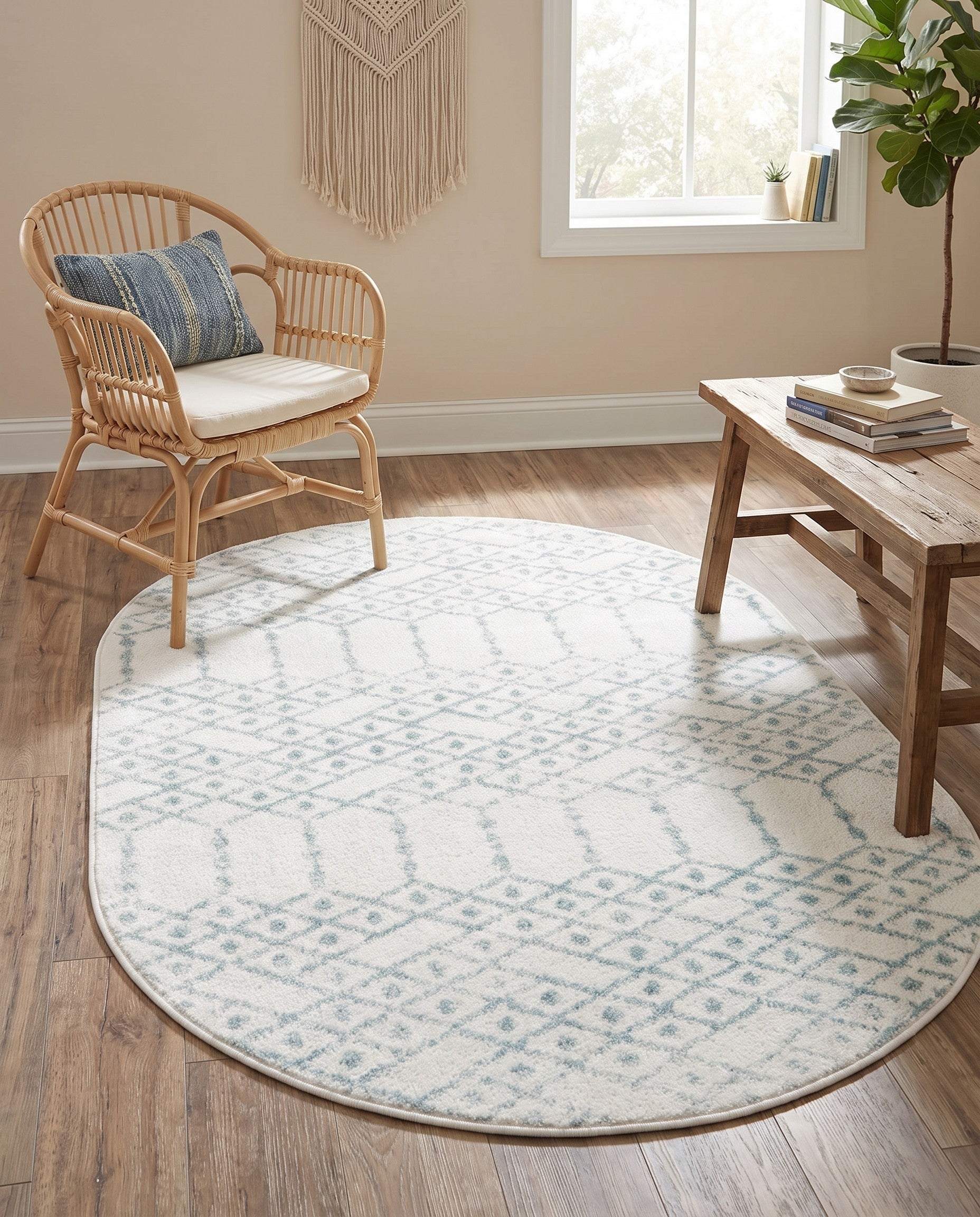 4' x 6' Paxon Trellis Oval Rug