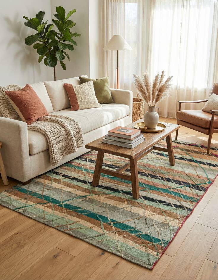 Detail image of 5' 6 x 7' 9 Hand Knotted Darya Wool Rug