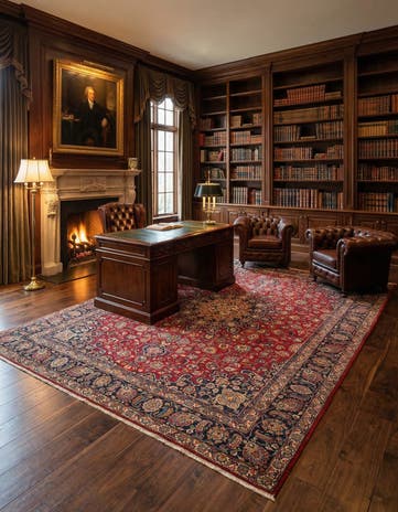 9' x 11' 9 Kashan Wool Rug
