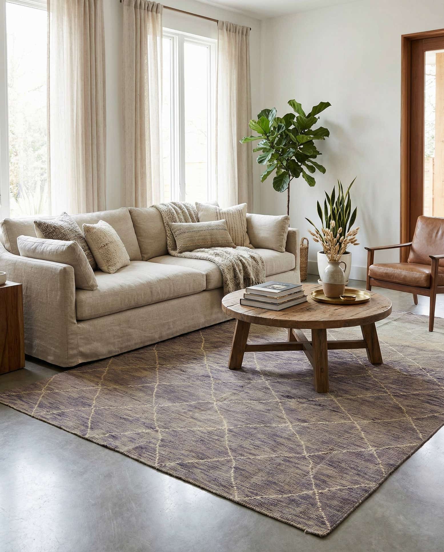 6' 6 x 10' Hand Knotted Moroccan Wool Rug
