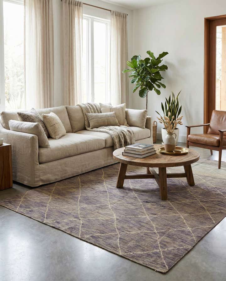 6' 6 x 10' Hand Knotted Moroccan Wool Rug