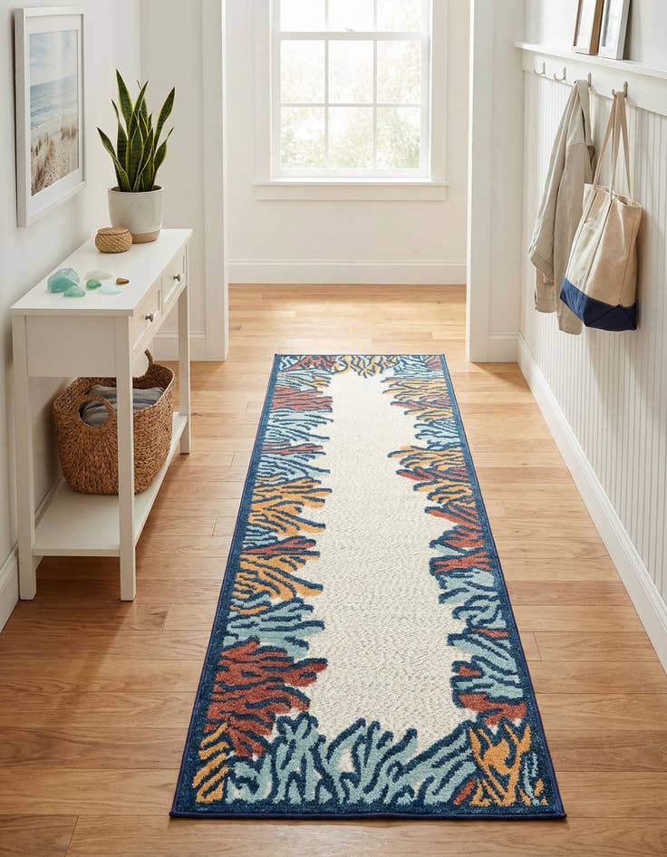 Detail image of 2' x 8'  Washable Belize Indoor / Outdoor Runner Rug