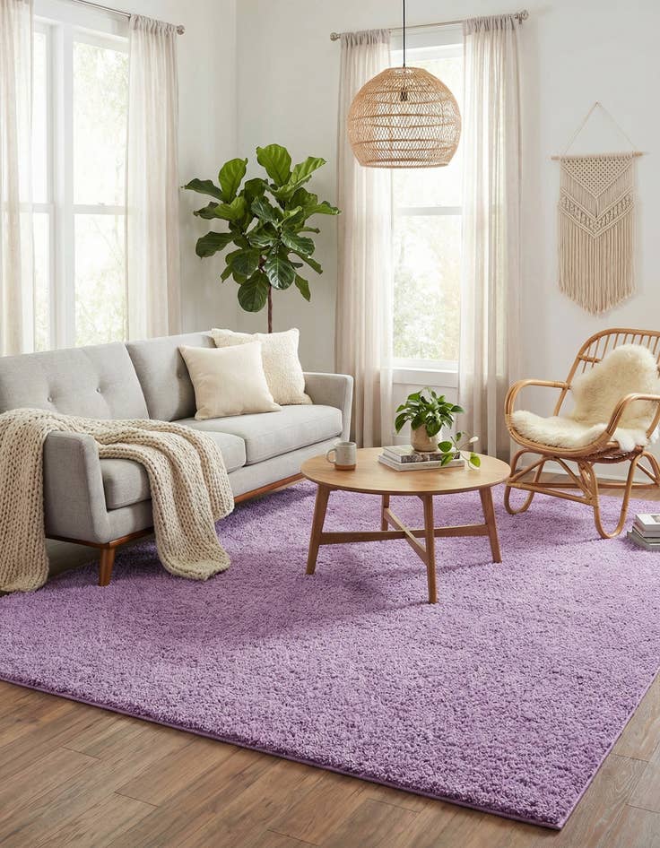 Detail image of  10' x 13' Solid Shag Rug