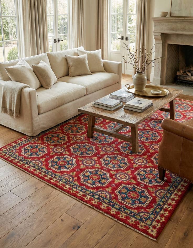 Detail image of 6' 5 x 9' 7  Hand Knotted Kazak Rug