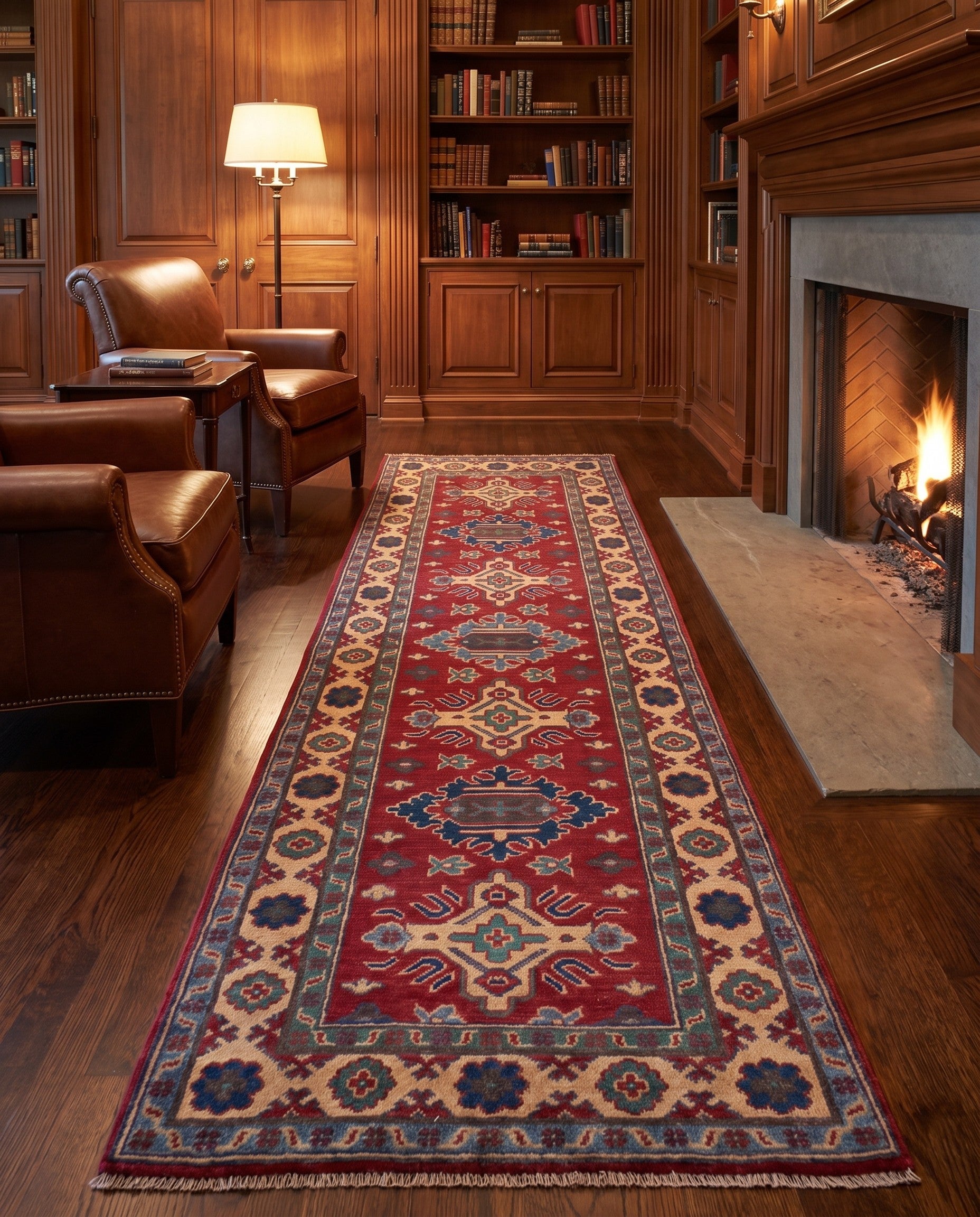 Detail image 3 of 10: 2' 9 x 8' 2 Hand Knotted Kazak Runner Rug