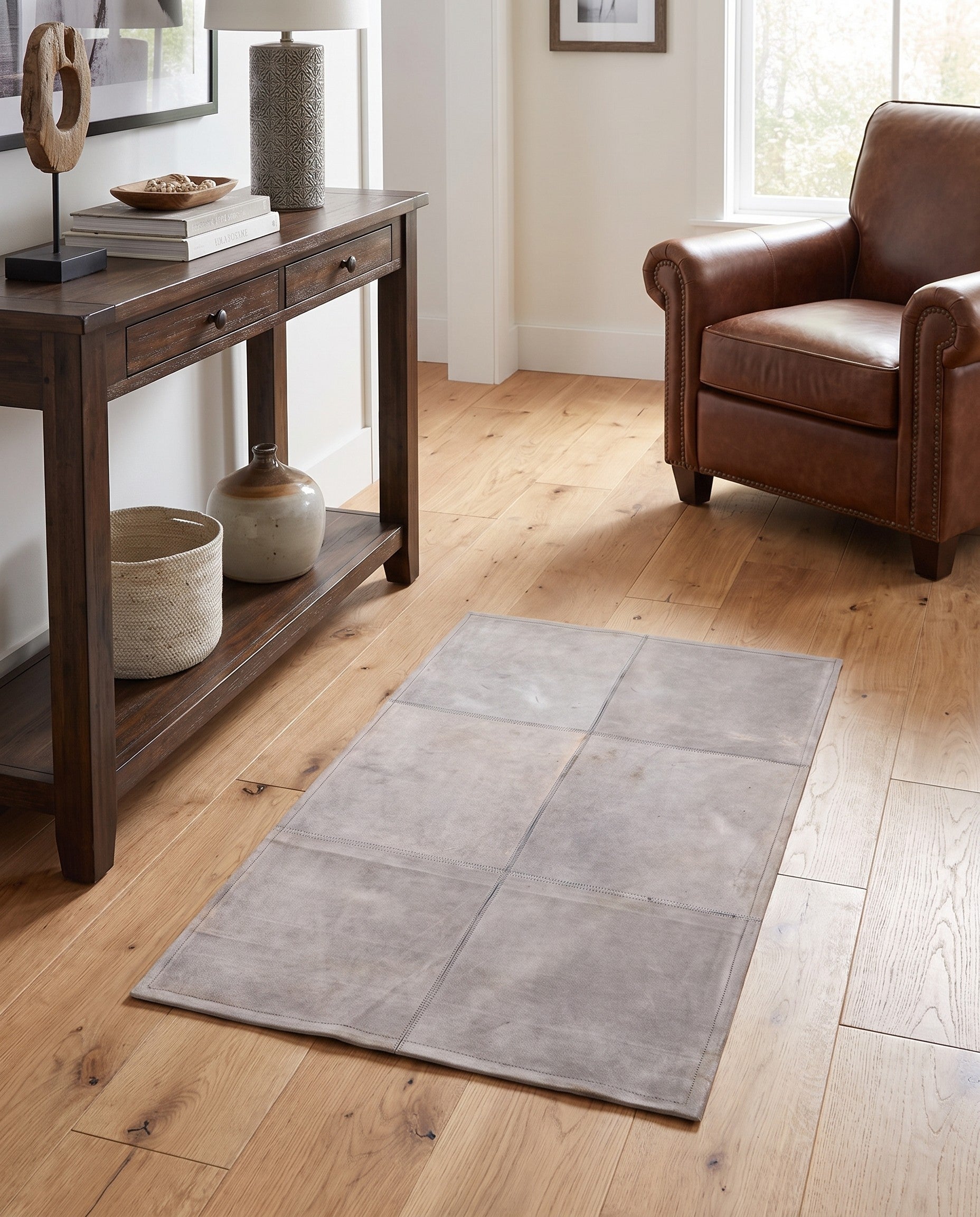 2' x 3' Cowhide Leather Rug