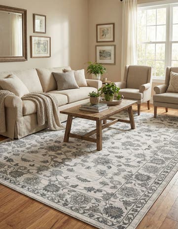 white Gray Boston Rug
