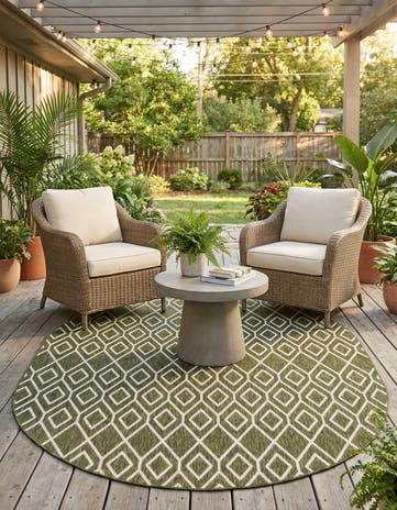 7' 10 x 10' Easy-Clean Jill Zarin Turks and Caicos Indoor / Outdoor Oval Rug
