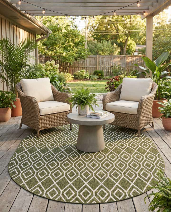 7' 10 x 10' Easy-Clean Jill Zarin Turks and Caicos Indoor / Outdoor Oval Rug