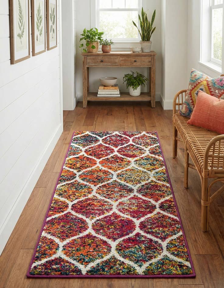 Detail image of  2' x 4' Lattice Frieze Runner Rug