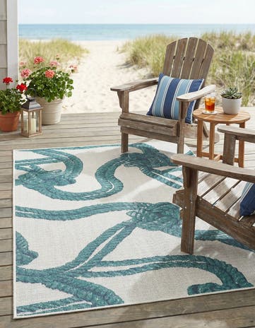 4' x 6' Easy-Clean Coastal Indoor / Outdoor Rug