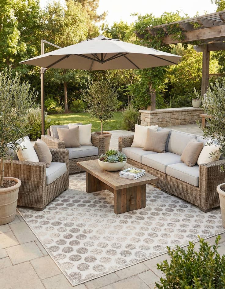 Detail image of 7' 10 x 10' Easy-Clean Sabrina Soto Indoor / Outdoor Rug