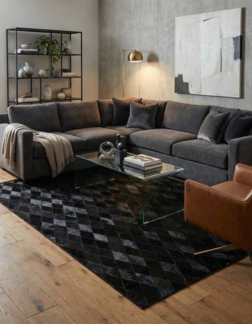 5' 2 x 8' Cowhide Stocks Rug