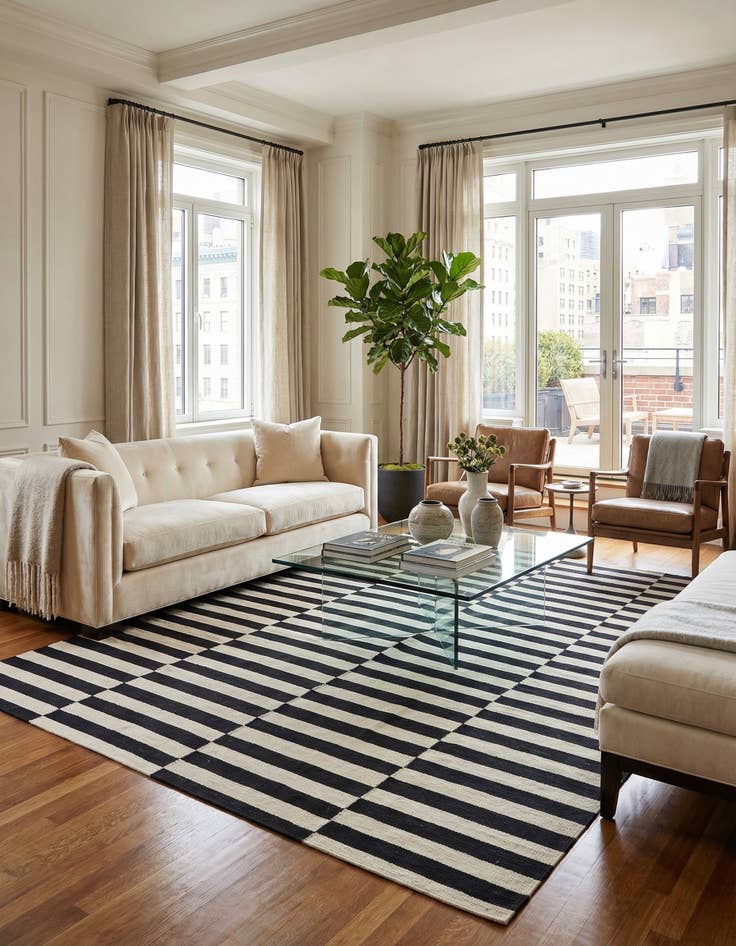 Detail image of 5' 7 x 7' 11  Hand Woven Kilim Modern Wool Rug