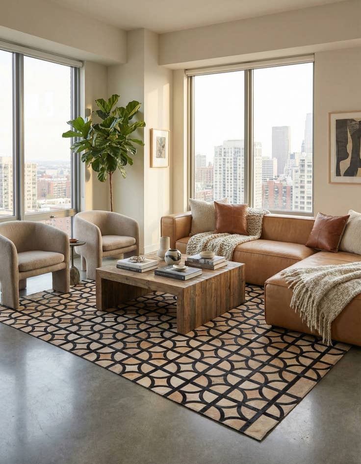 Detail image of 5' x 7' 9 Cowhide Rug