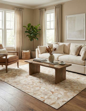 4' 9 x 6' 6 Cowhide Stocks Rug