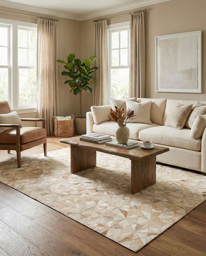 4' 9 x 6' 6 Cowhide Stocks Rug