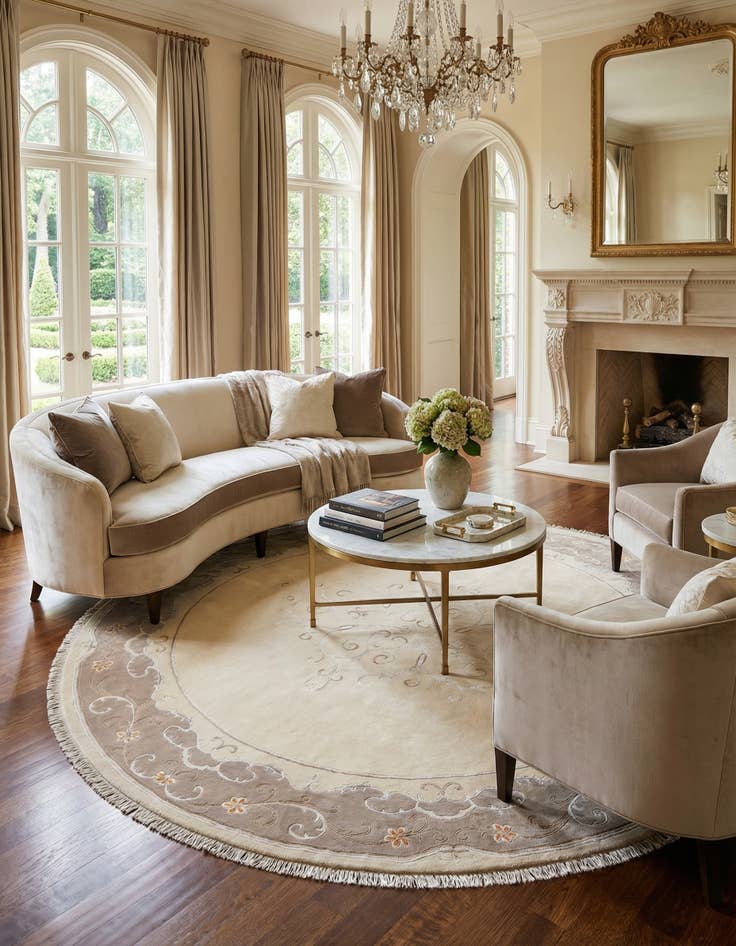 Detail image of 9' 9 x 9' 9  Hand Knotted Darya Wool Round Rug