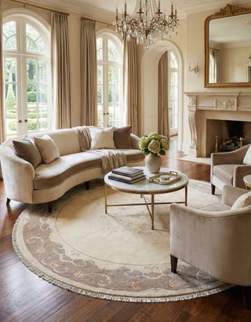 9' 9 x 9' 9 Hand Knotted Darya Wool Round Rug