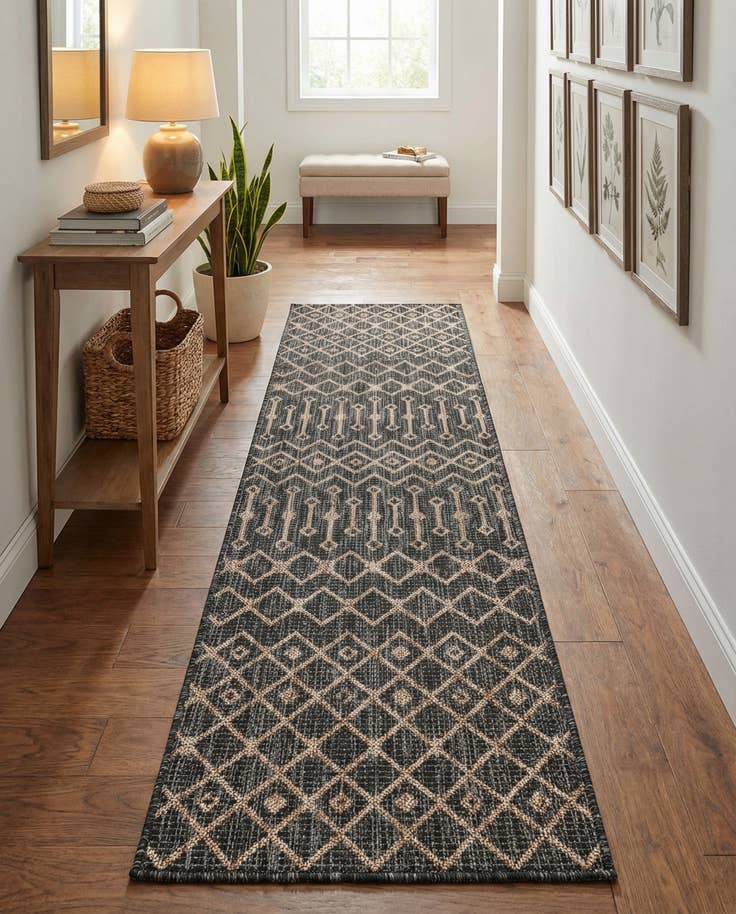 Detail image of 2' x 8' Easy-Clean Trellis Indoor / Outdoor Runner Rug