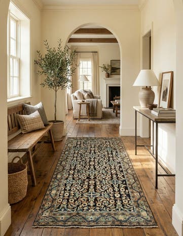 5' x 9' 6 Hand Knotted Shahsavand Persian Wool Runner Rug