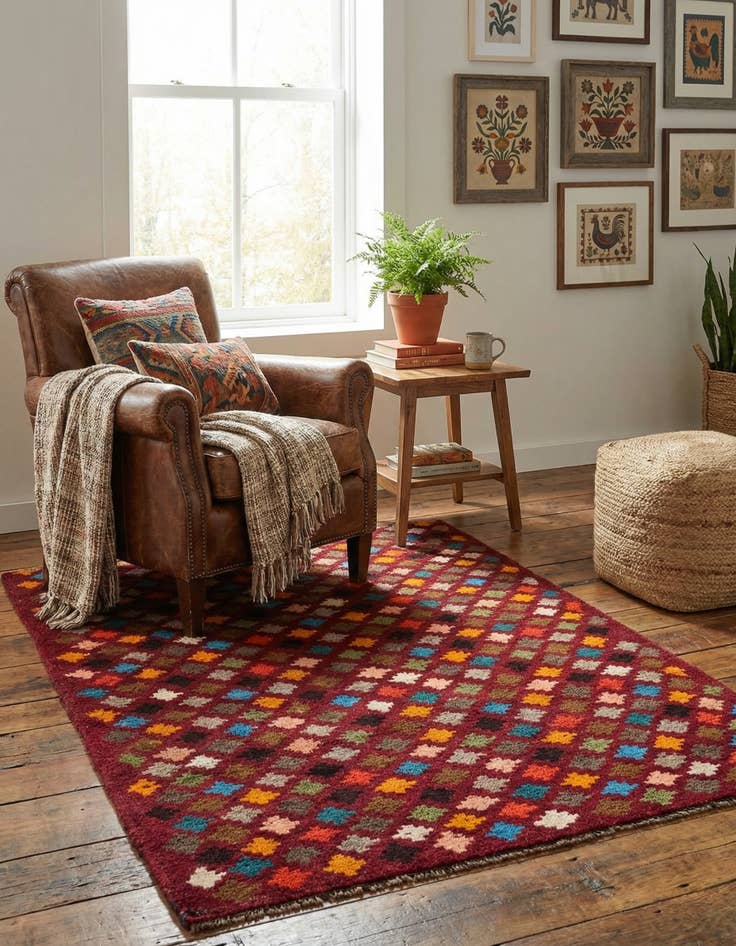 Detail image of 3' 1 x 4' 7  Hand Knotted Balouch Wool Rug