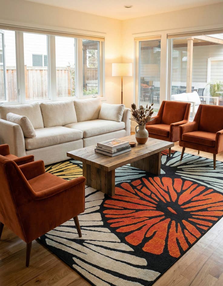 Detail image of 7' 10 x 7' 10 Easy-Clean Casablanca Indoor / Outdoor Square Rug