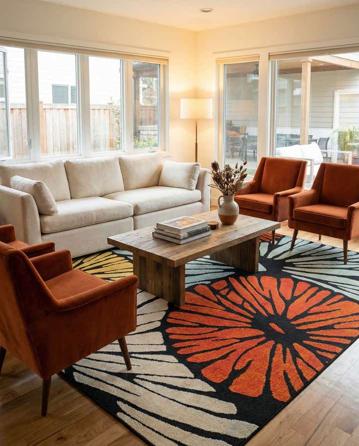 7' 10 x 7' 10 Easy-Clean Casablanca Indoor / Outdoor Square Rug
