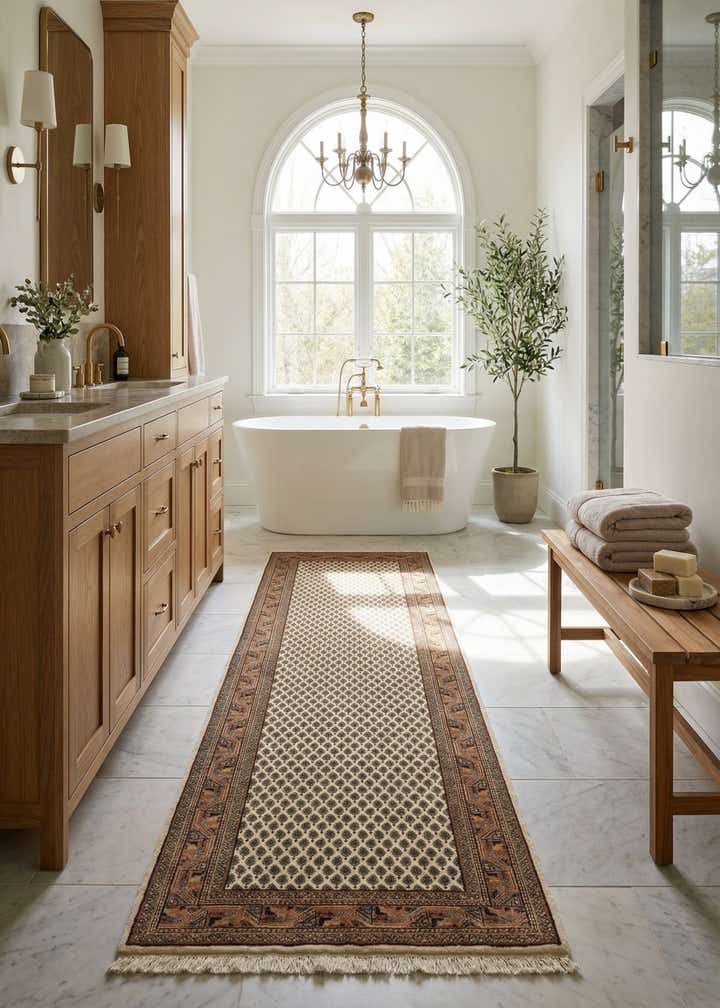 2' 8 x 9' 8 Hand Knotted Mir Wool Runner Rug