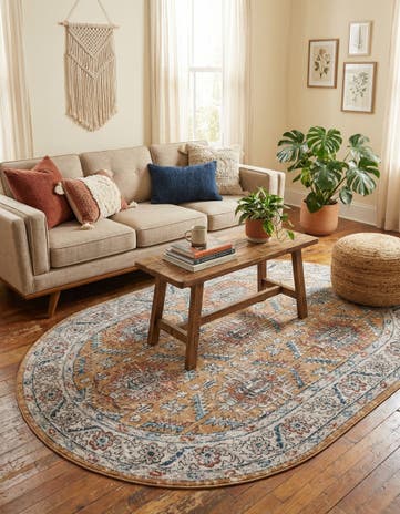 Mustard Yellow Nyla Oval Rug