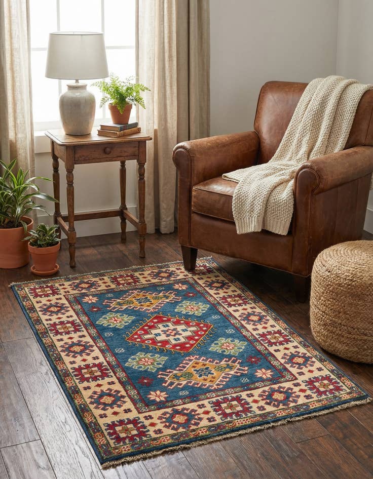 Detail image of 2' 10 x 4' 3  Hand Knotted Kazak Rug