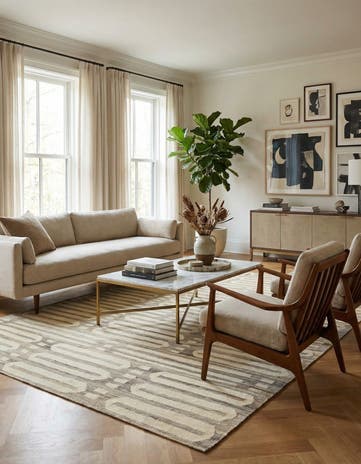 5' 10 x 7' 9 Hand Woven Kilim Modern Wool Rug