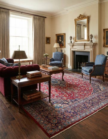 9' 6 x 12' 6 Hand Knotted Mashad Persian Wool Rug