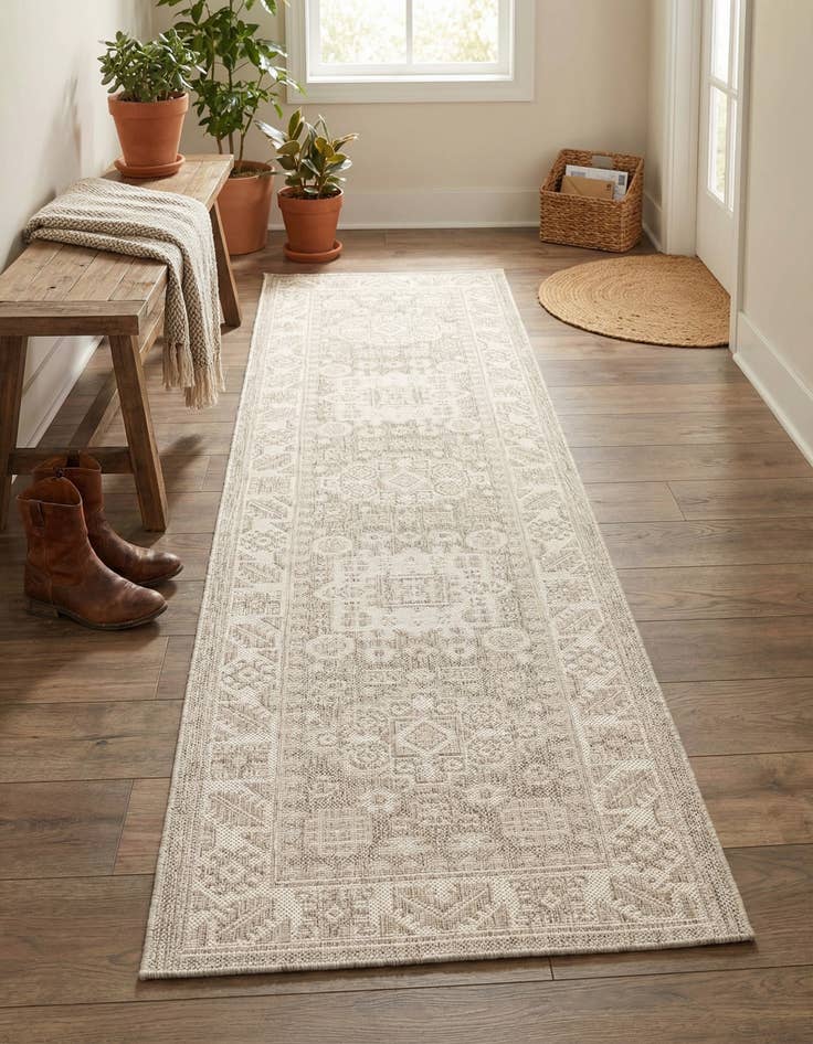Detail image of 2' x 8'  Washable Aztec Indoor / Outdoor Runner Rug