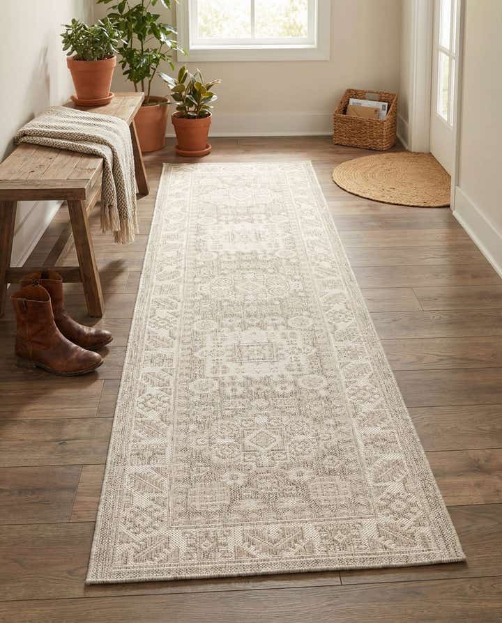 2' x 8' Easy-Clean Aztec Indoor / Outdoor Runner Rug