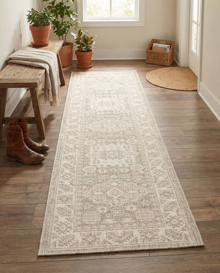 Detail image of 2' x 8' Easy-Clean Aztec Indoor / Outdoor Runner Rug