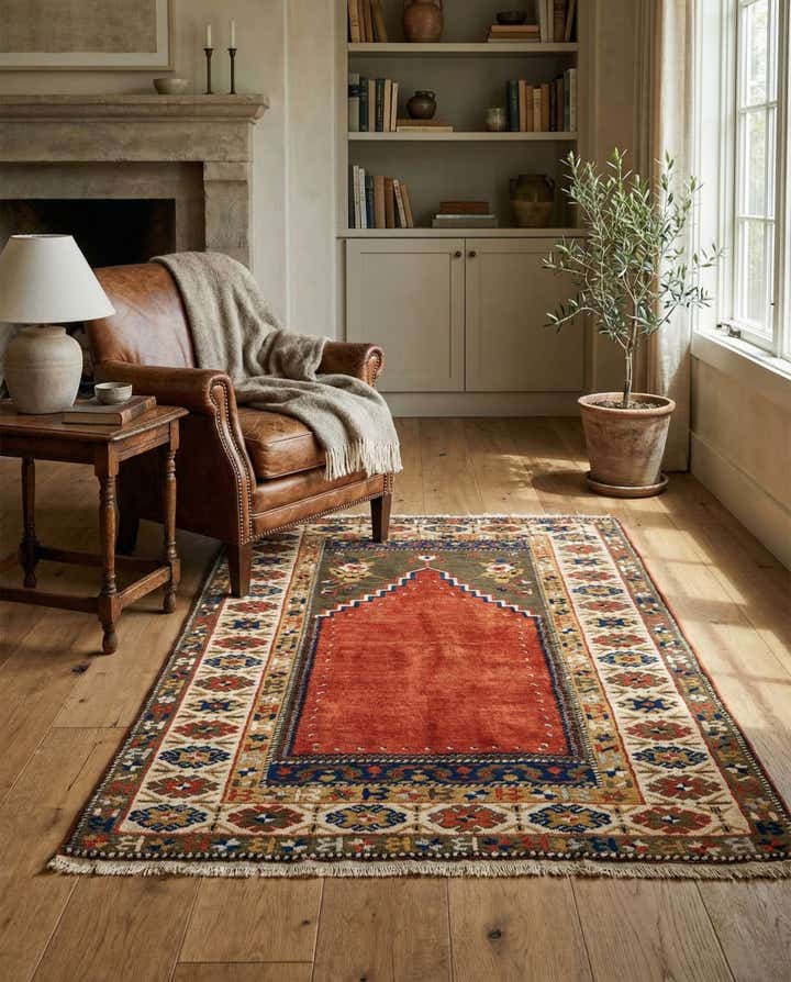 3' 6 x 5' 2 Hand Knotted Kars Wool Rug