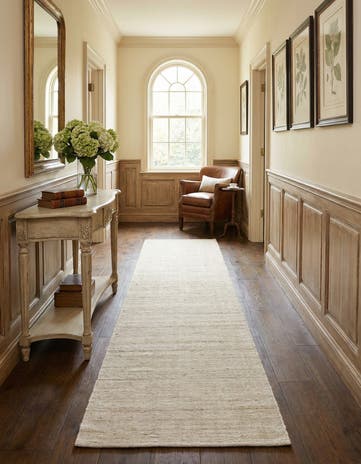 Vanilla Bean Hand Woven Jill Zarin English Manor Wool Runner Rug