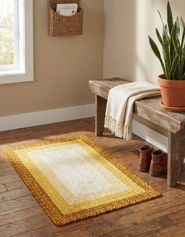 2' x 3' 1 Handmade Hand Braided Wool Rug