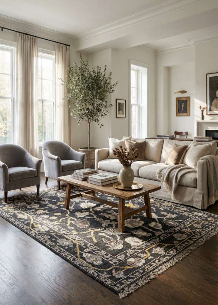 9' 2 x 12' Hand Knotted Oushak Wool Rug