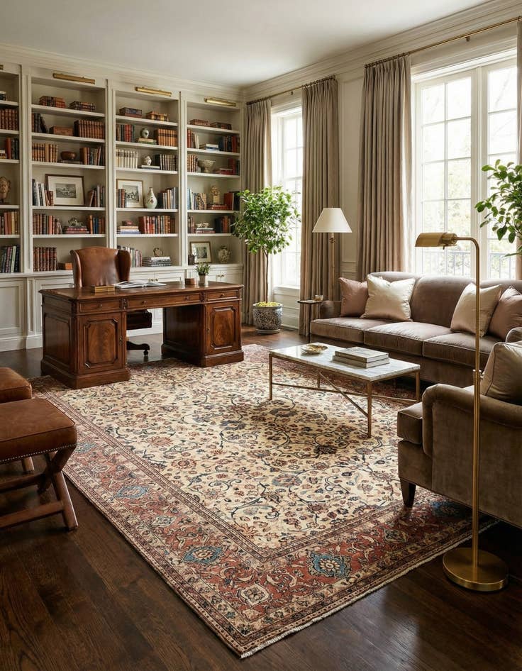 Detail image of 8' 11 x 11' 11  Hand Knotted Sarough Persian Wool Rug