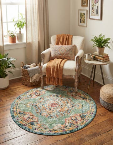 Green Madeline Round Rug