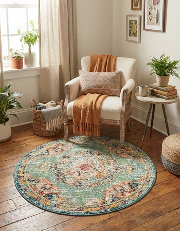 Green Madeline Round Rug