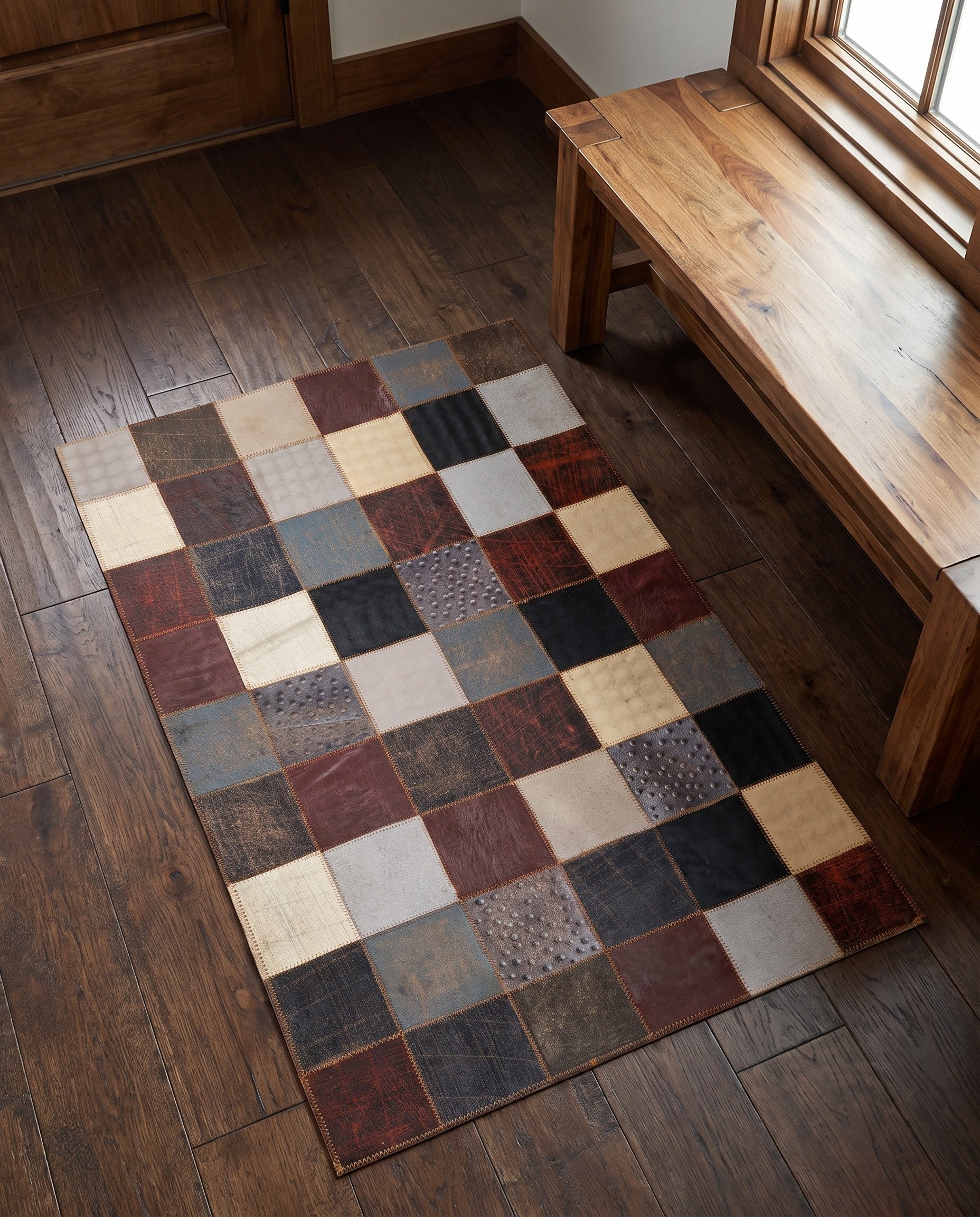 2' x 3' Cowhide Leather Rug