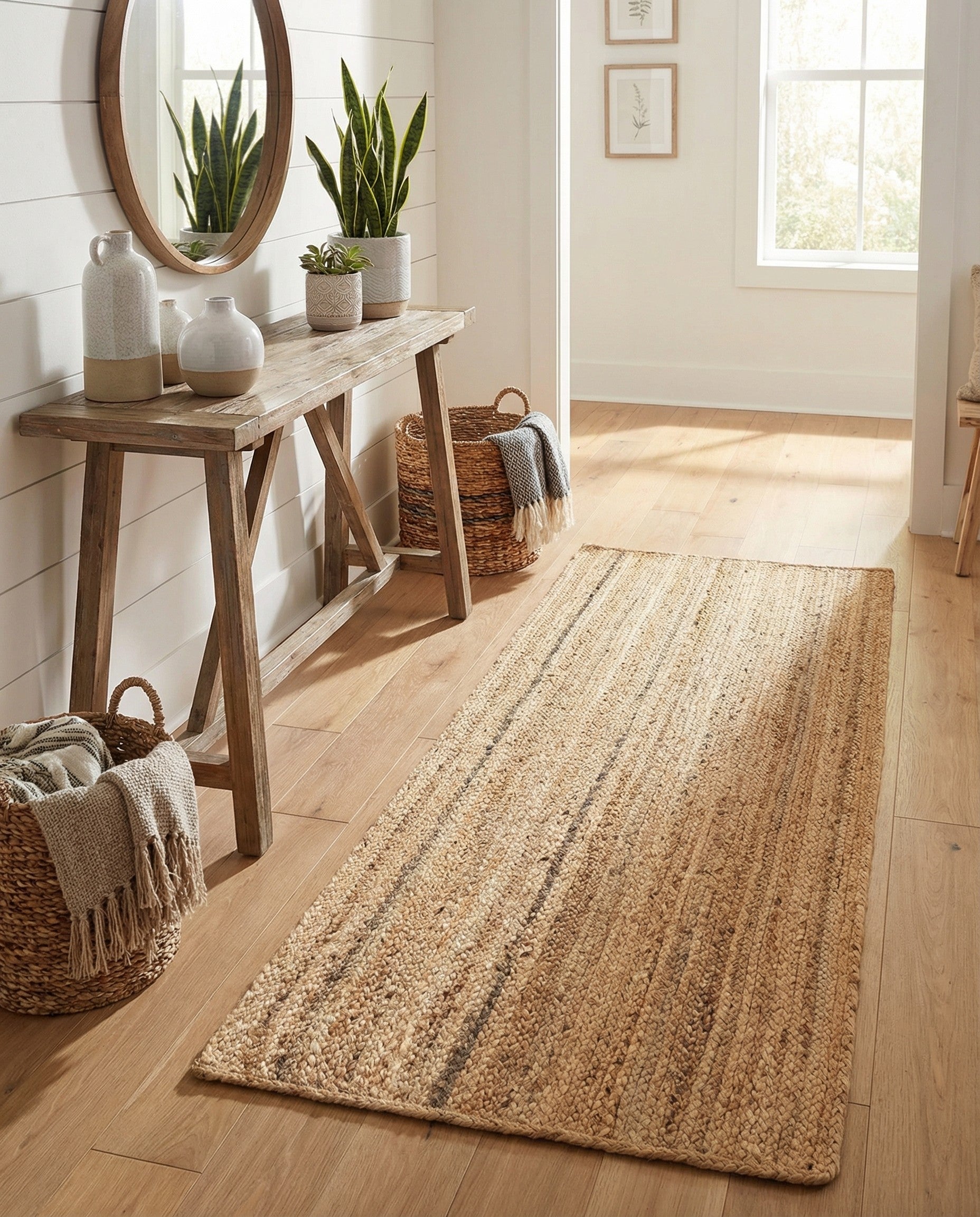  2' 4 x 5'  Hand Braided Jute Runner Rug