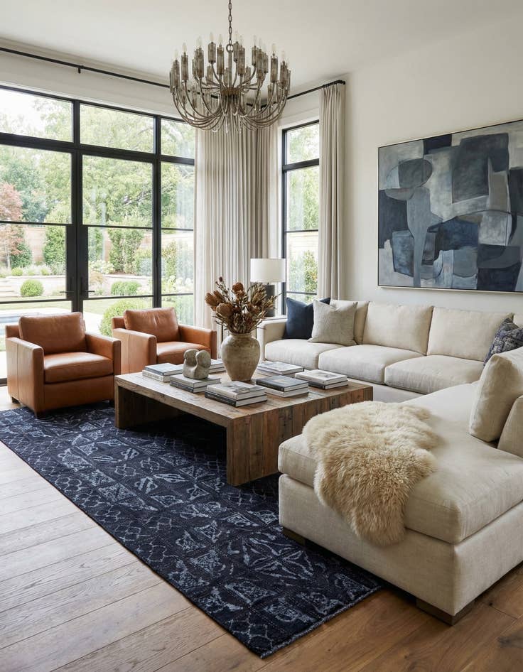 Detail image of 8' 8 x 12'  Hand Knotted Darya Wool Rug