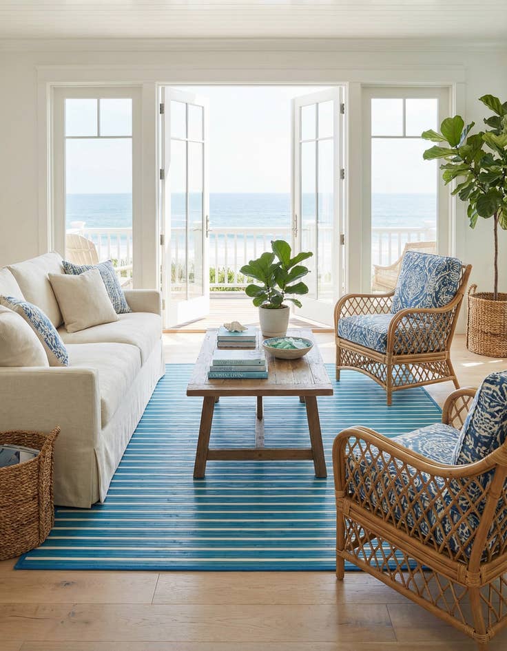 Detail image of  7' 10 x 7' 10 Bamboo Square Rug