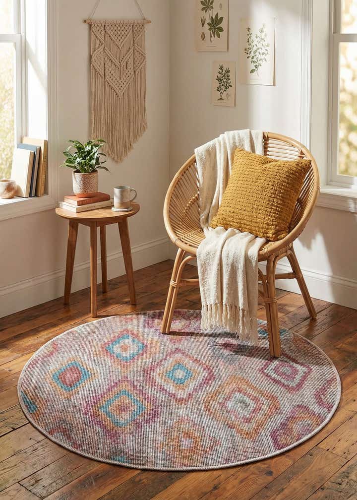 3' 3 x 3' 3 Washable Sisu Round Rug
